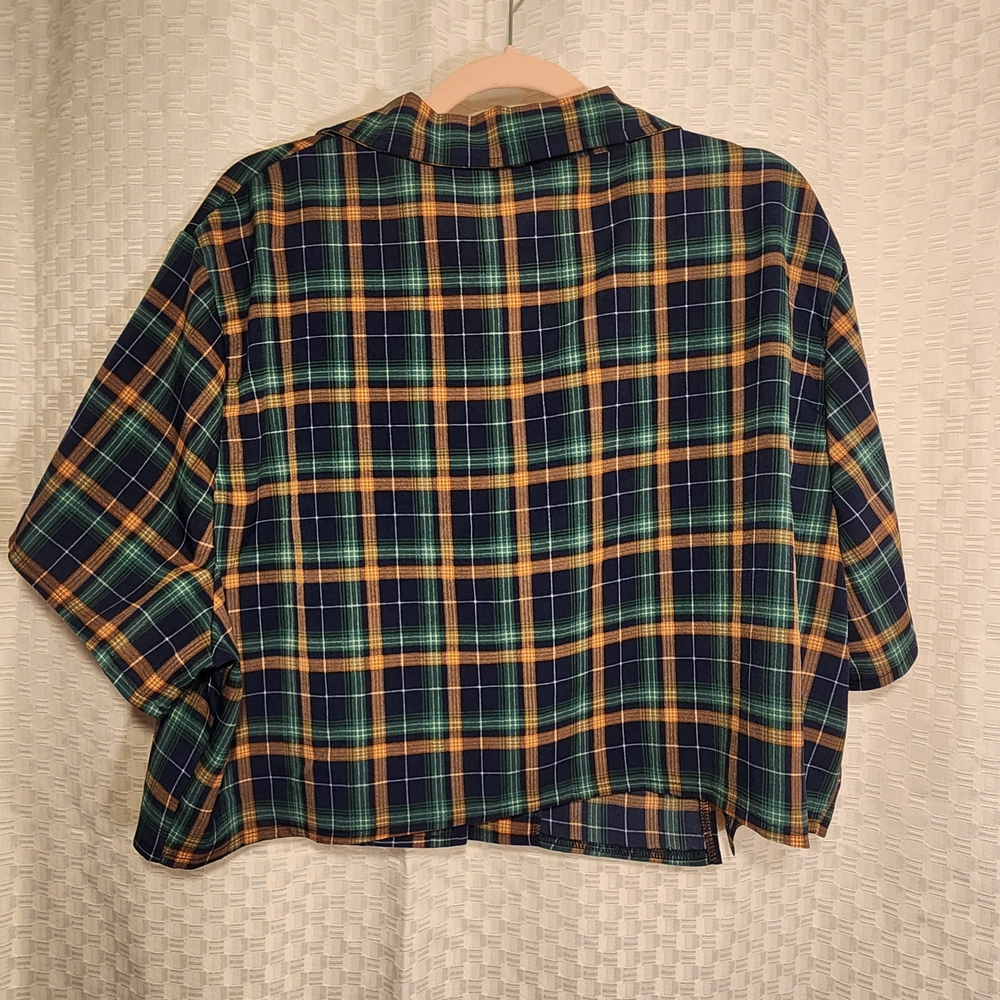 5/$16 💓Plaid Button Up And Skirt Set Blue Green and Yellow Co-ord 2 Piece Set - Picture 6 of 10